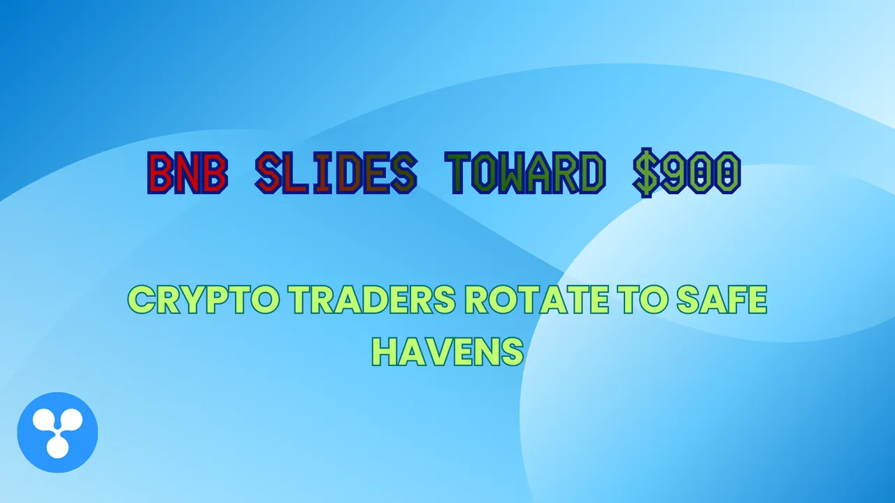 BNB Slides Toward $900 as Crypto Traders Rotate to Safe Havens