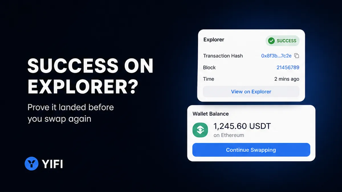 How to Confirm a Same-Chain Crypto Swap Landed in Your Wallet